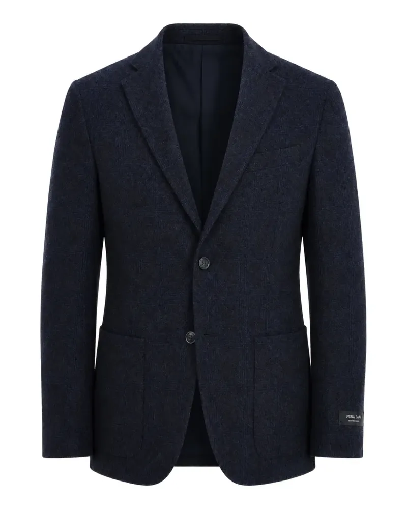 Corneliani single-breasted fuzzy-pattern blazer - Blau Blau