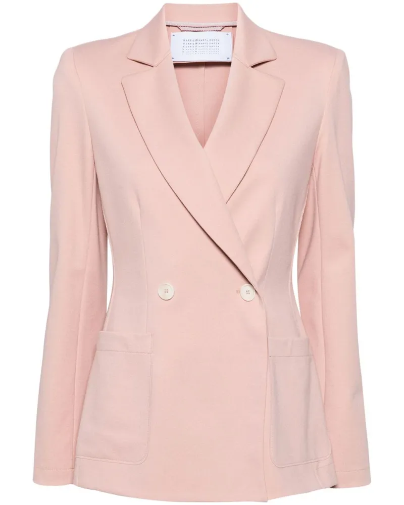 Harris Wharf London Doppelreihiger Blazer mit Schulterpolstern Rosa