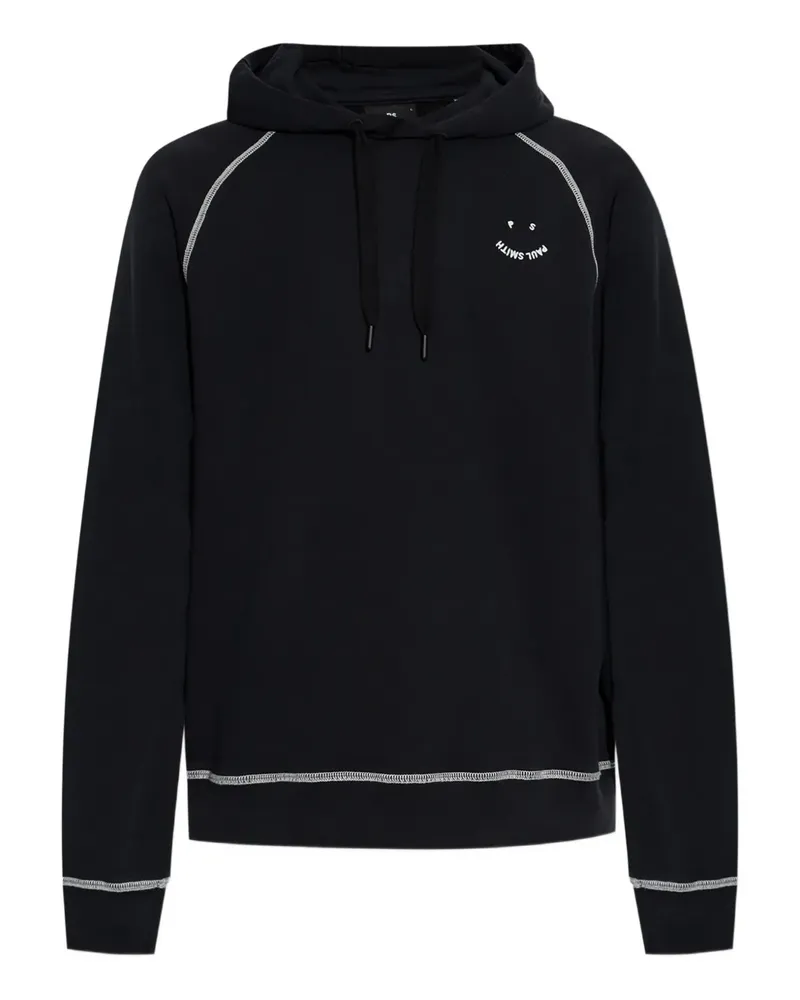 Paul Smith Happy Hoodie mit Kontrastnähten - Schwarz Schwarz