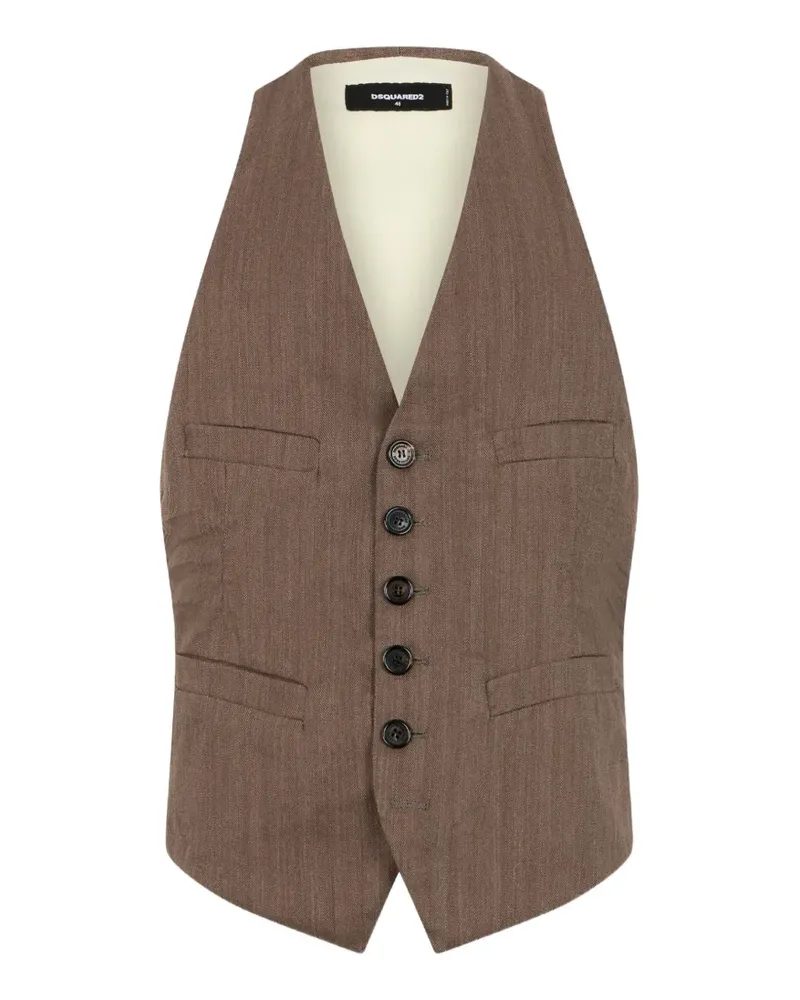 Dsquared2 Oversized-Weste in Knitteroptik - Braun Braun
