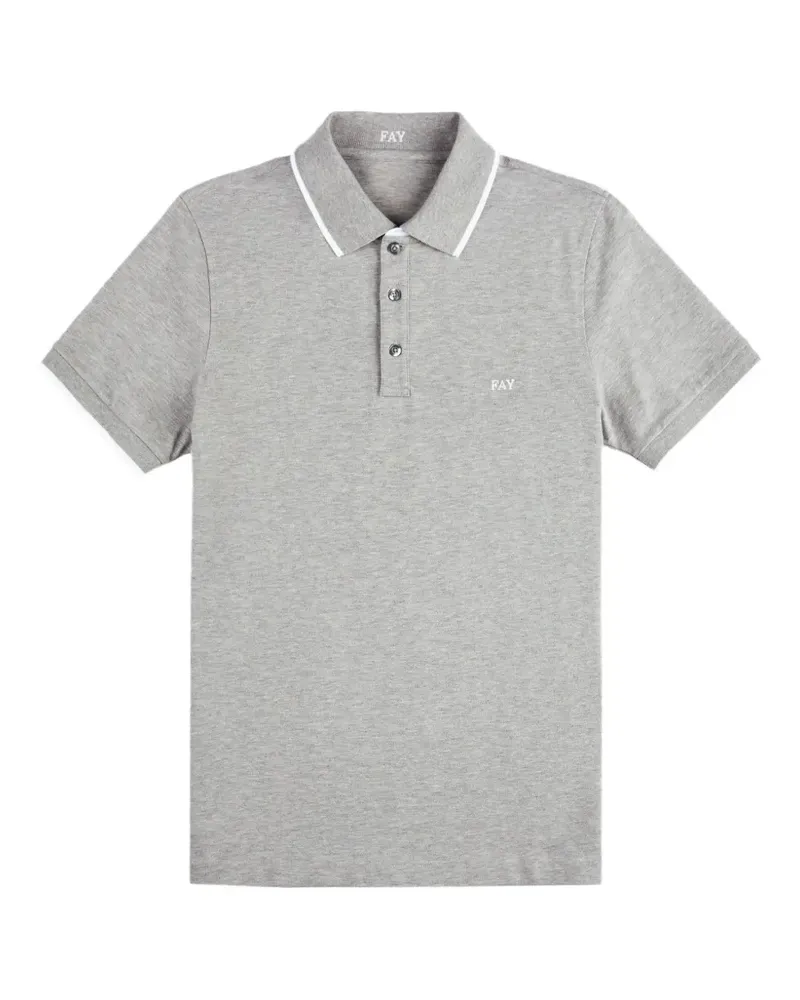 Fay Poloshirt mit Logo - Grau Grau