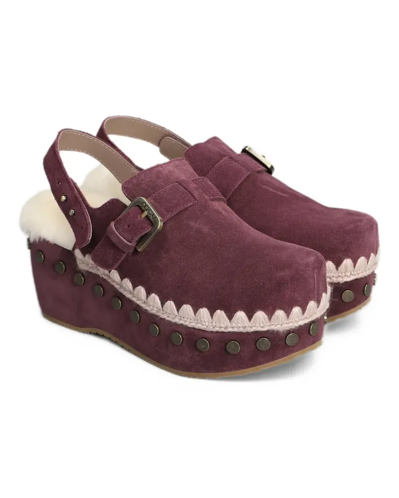 Mou Zeppe studded crochet-trim sandals - Rot Rot