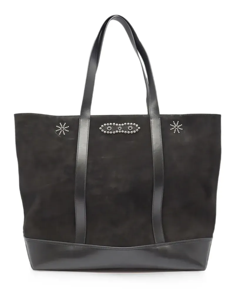 HTC Hollywood Trading Company large Dusty Moustache suede shoulder bag - Schwarz Schwarz