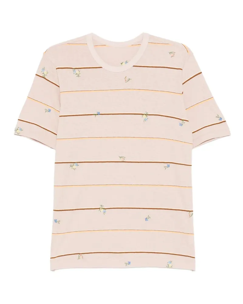 JNBY Gestreiftes T-Shirt mit Stickerei - Braun Braun