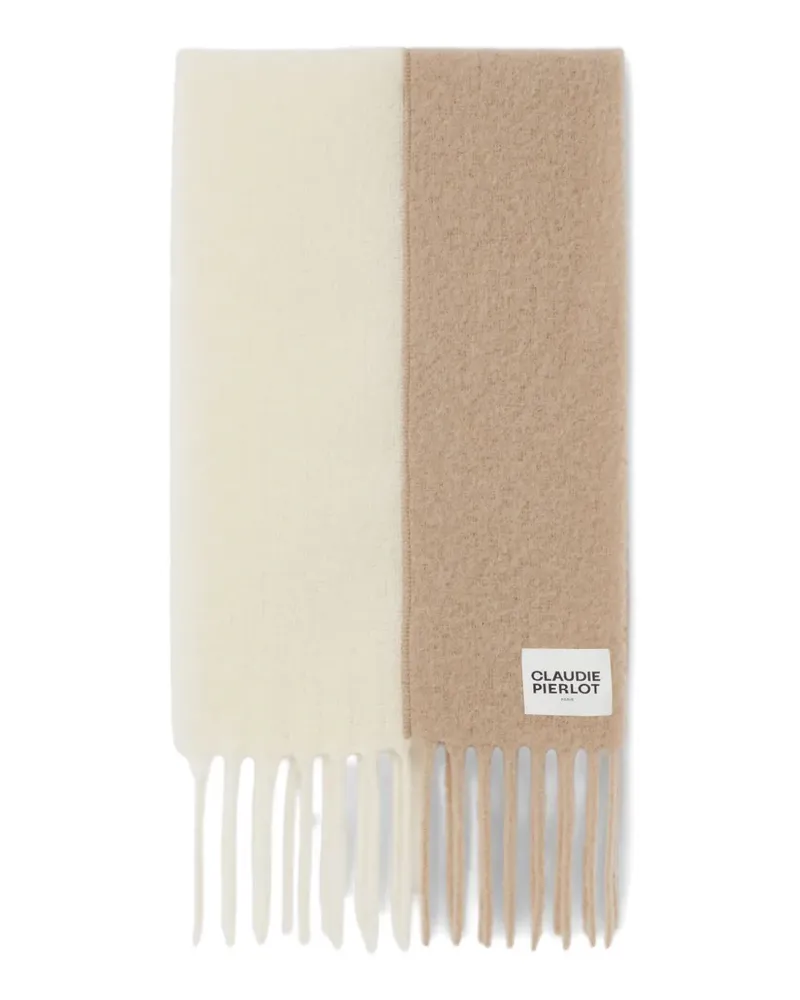 Claudie Pierlot two-tone fringed scarf - Nude Nude