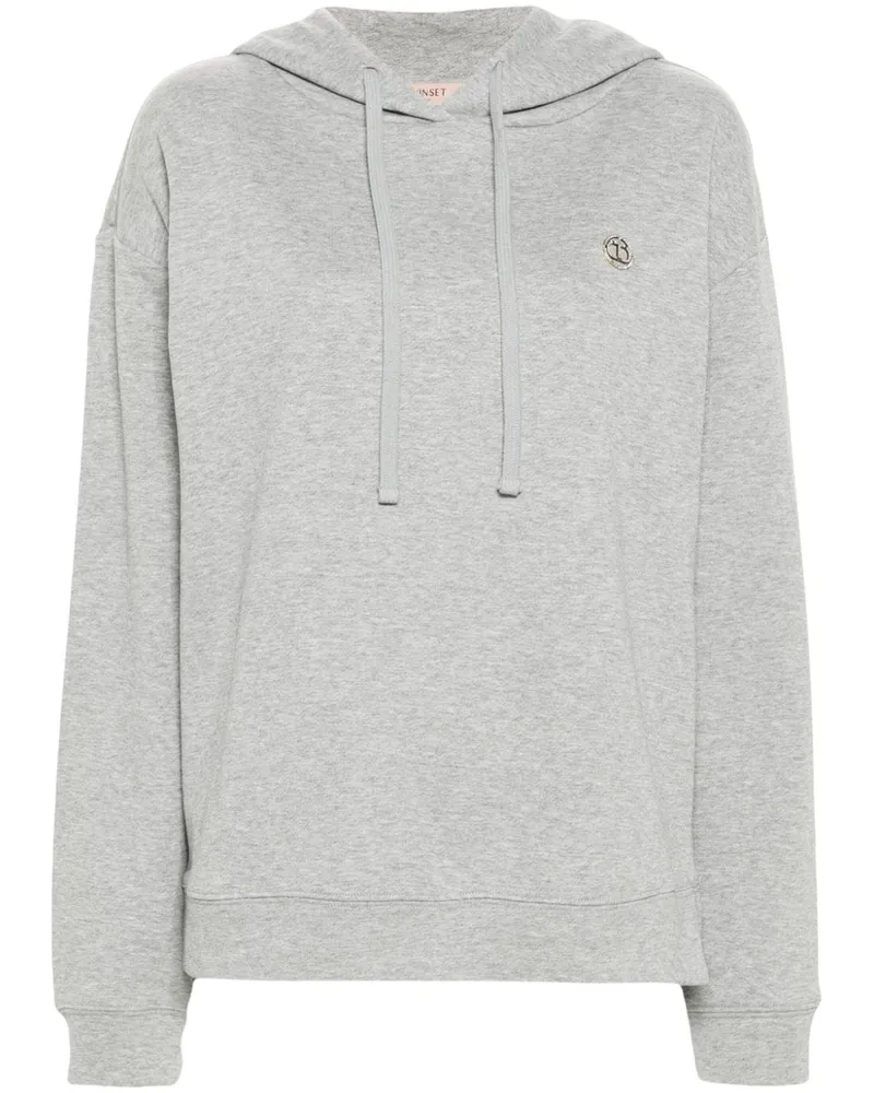 Twin-Set Hoodie mit Logo-Schild - Grau Grau