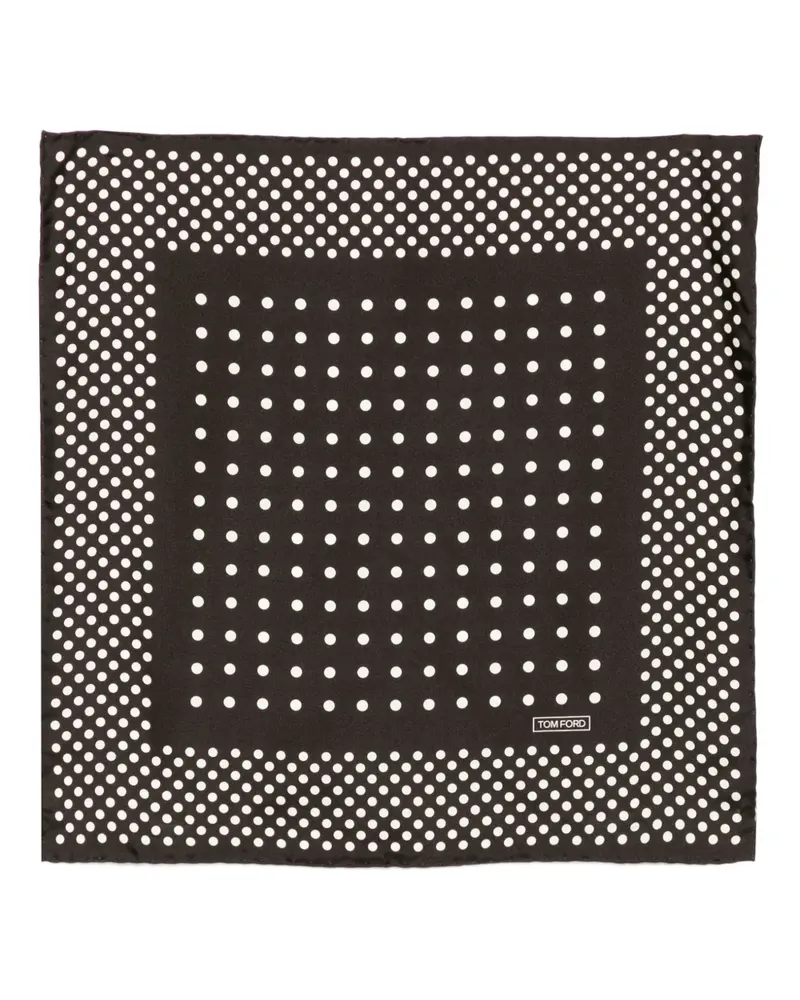 Tom Ford Einstecktuch mit Polka Dots - Schwarz Schwarz