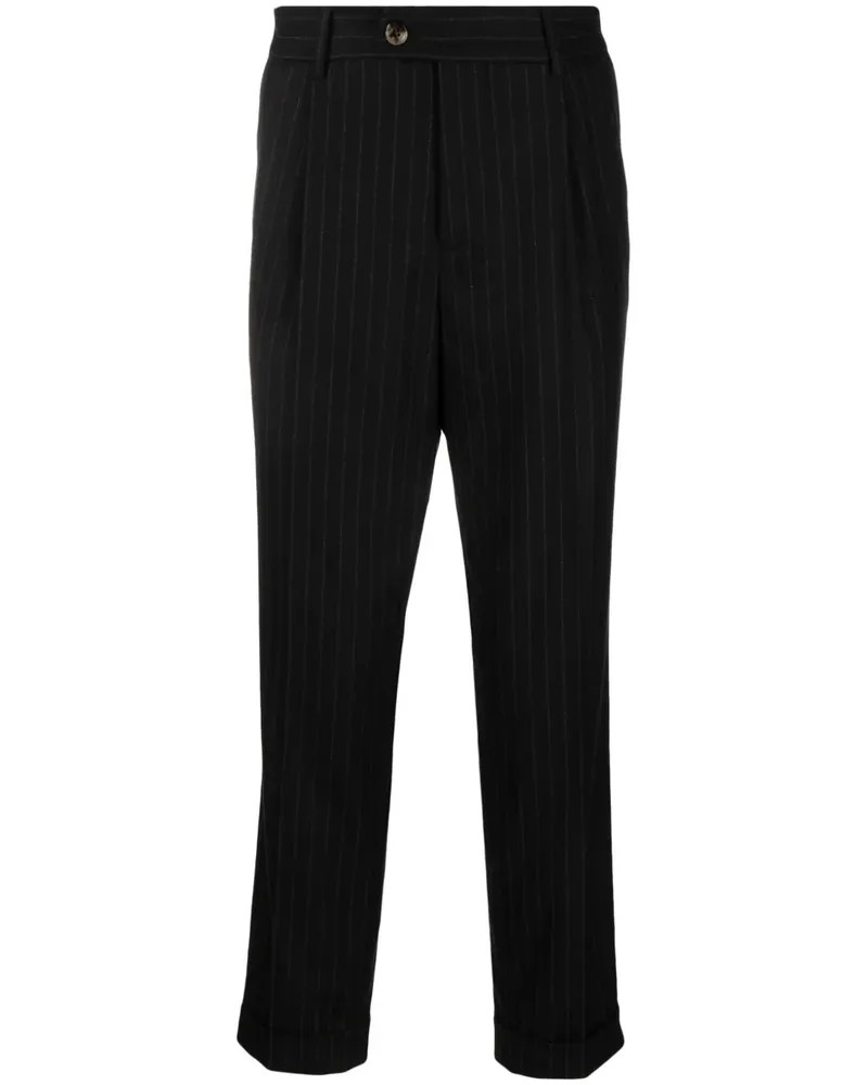 Brunello Cucinelli Hose mit Nadelstreifen - Schwarz Schwarz