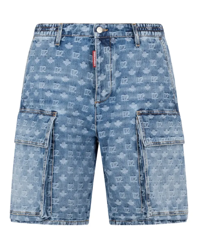 Dsquared2 Cargo-Shorts mit Logo-Muster - Blau Blau