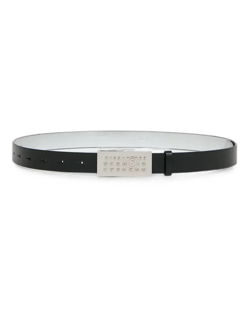 Maison Margiela slim Numeric buckle leather belt - Schwarz Schwarz