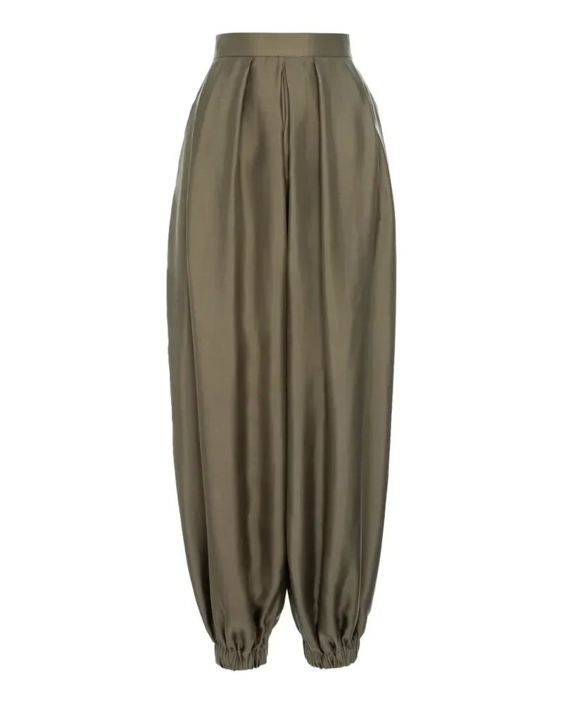 MANURÍ Bazar pleated silk trousers - Grün Grün