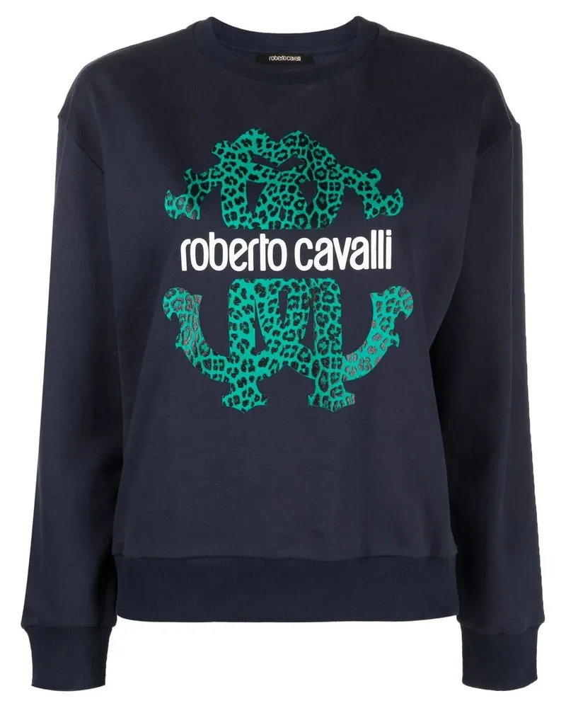Roberto Cavalli Sweatshirt mit Logo-Print - Blau Blau