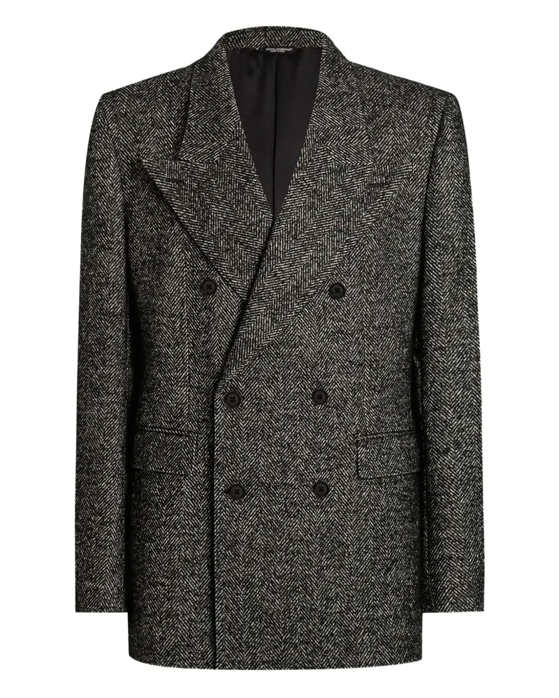 Dolce & Gabbana Sakko mit Fischgrätenmuster - Grau Grau