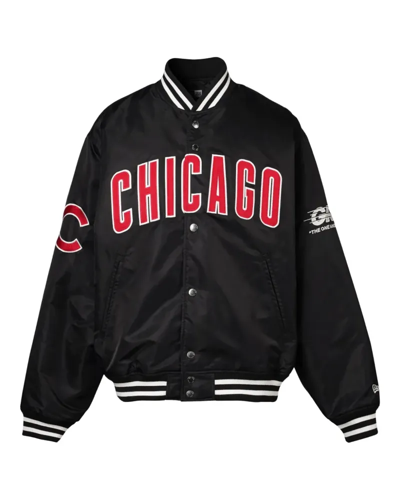 New Era Chicago Cubs logo-embroidered bomber jacket - Schwarz Schwarz