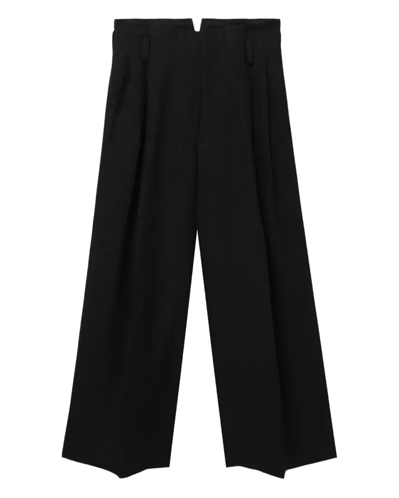 Yohji Yamamoto Bundfaltenhose mit Nadelstreifen - Schwarz Schwarz