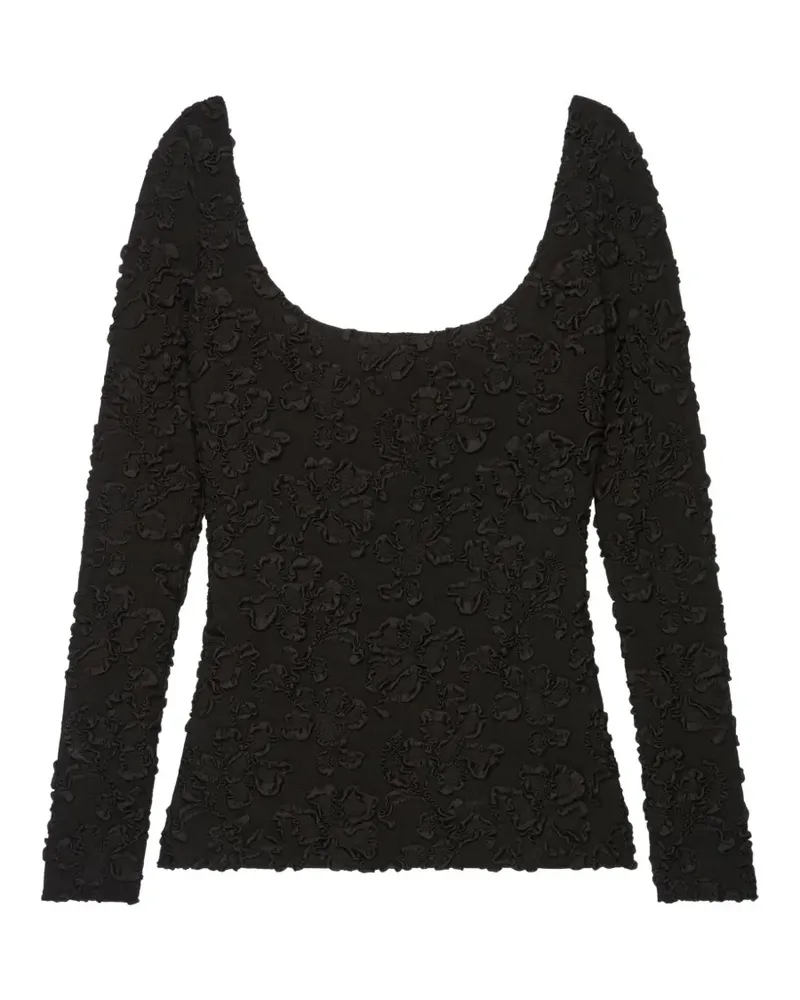 Givenchy Langarmshirt mit U-Ausschnitt - Schwarz Schwarz