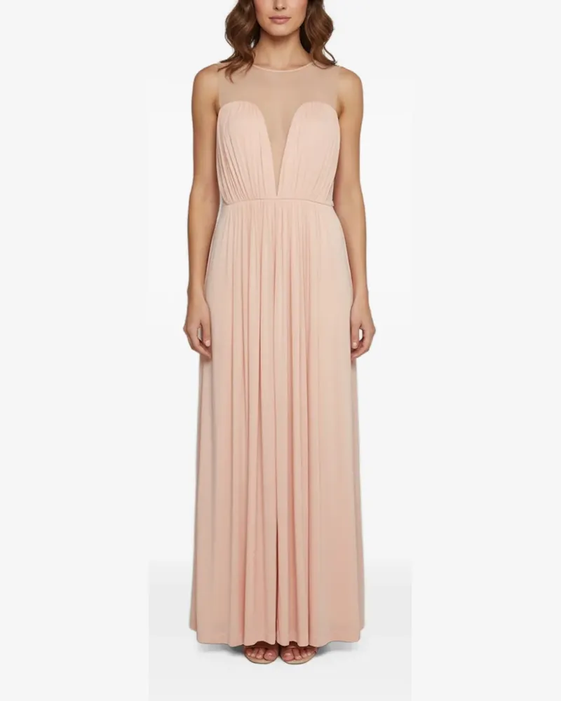 Elisabetta Franchi pleated tulle maxi dress - Rosa Rosa