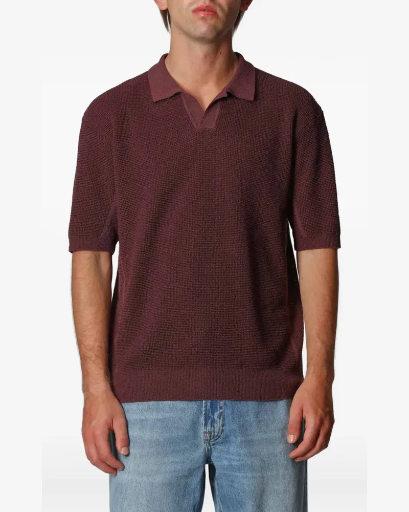 Roberto Collina waffle-knit polo shirt - Rot Rot