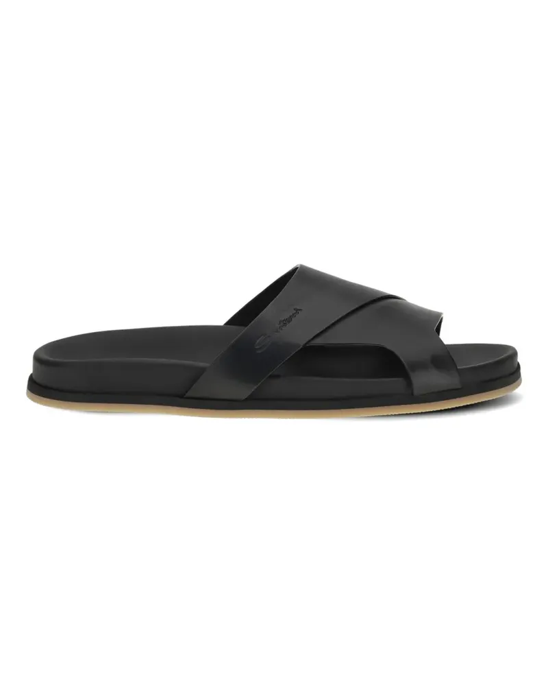 Santoni crossover-strap sandals - Schwarz Schwarz