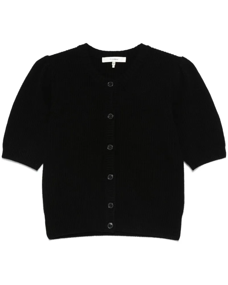 Frame Denim Kurzärmeliger Cardigan - Schwarz Schwarz