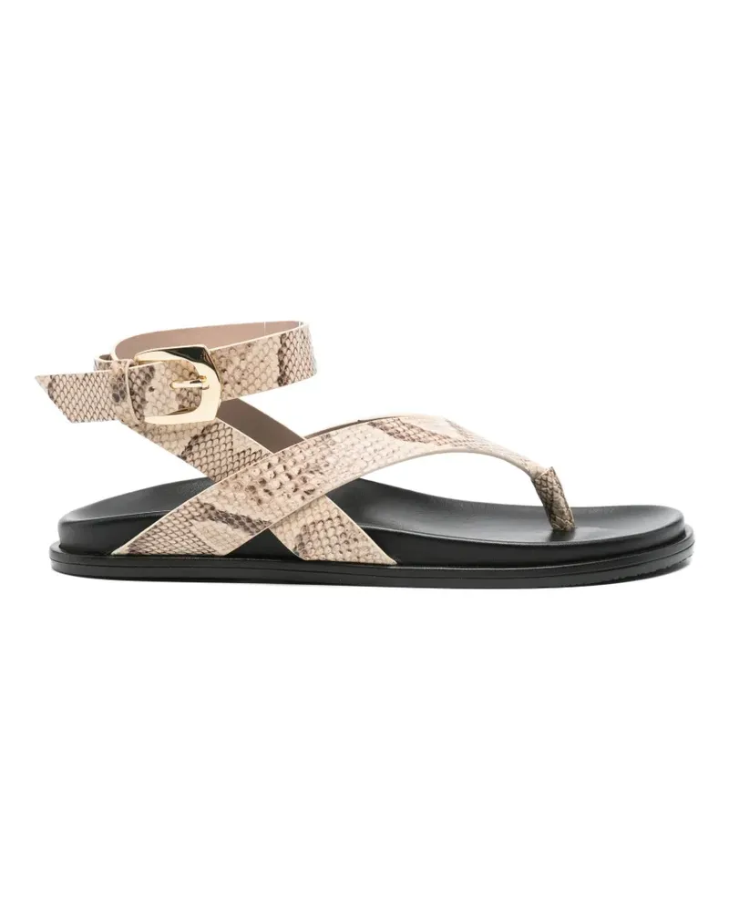 Stuart Weitzman Marykate snakeskin-effect sandals - Nude Nude