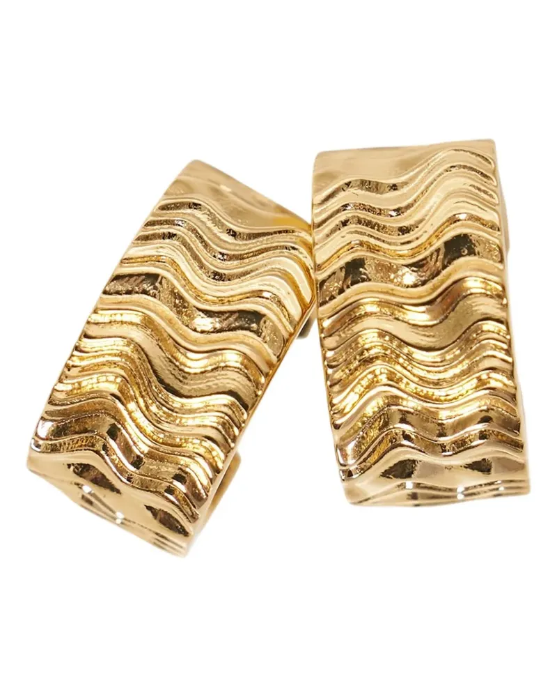 Jil Sander wave-textured hoop earrings - Gold Gold