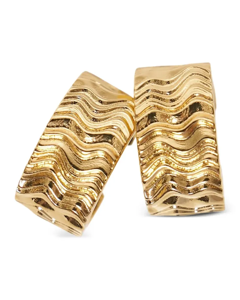Jil Sander wave-textured hoop earrings - Gold Gold