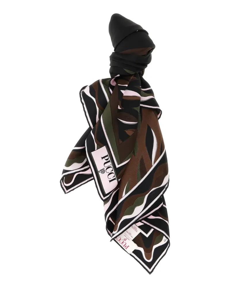 Emilio Pucci Seidenschal mit Print-Mix - Schwarz Schwarz