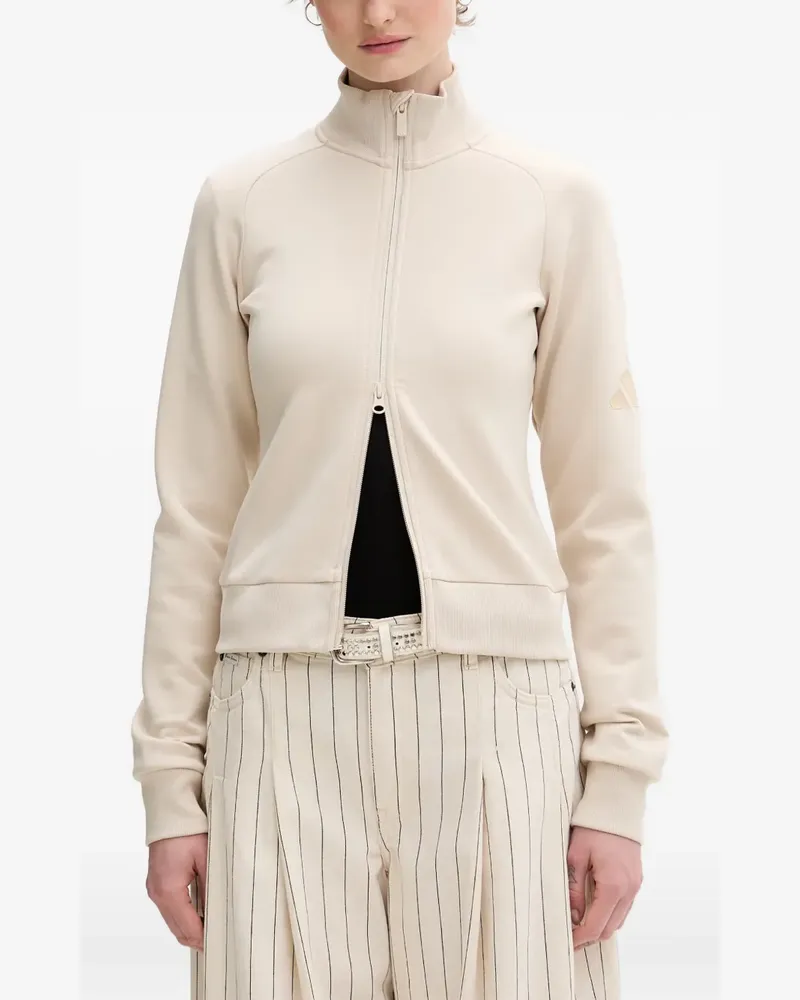 adidas Soft Luz logo-patch zip-up sweatshirt - Nude Nude