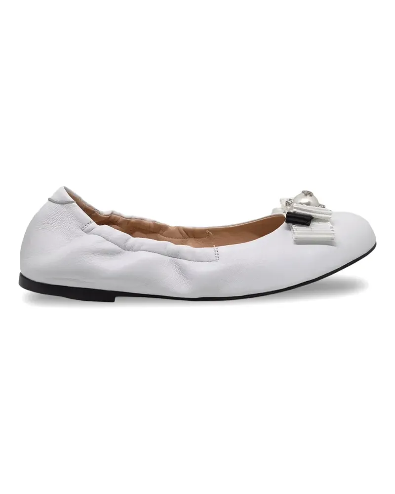 Casadei bow-detail ballet flats - Weiß Weiß