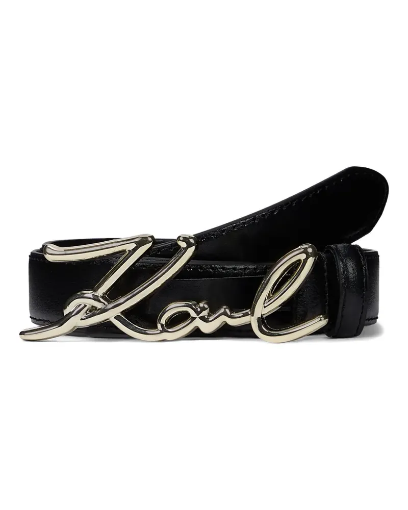 Karl Lagerfeld K/Signature leather belt - Schwarz Schwarz