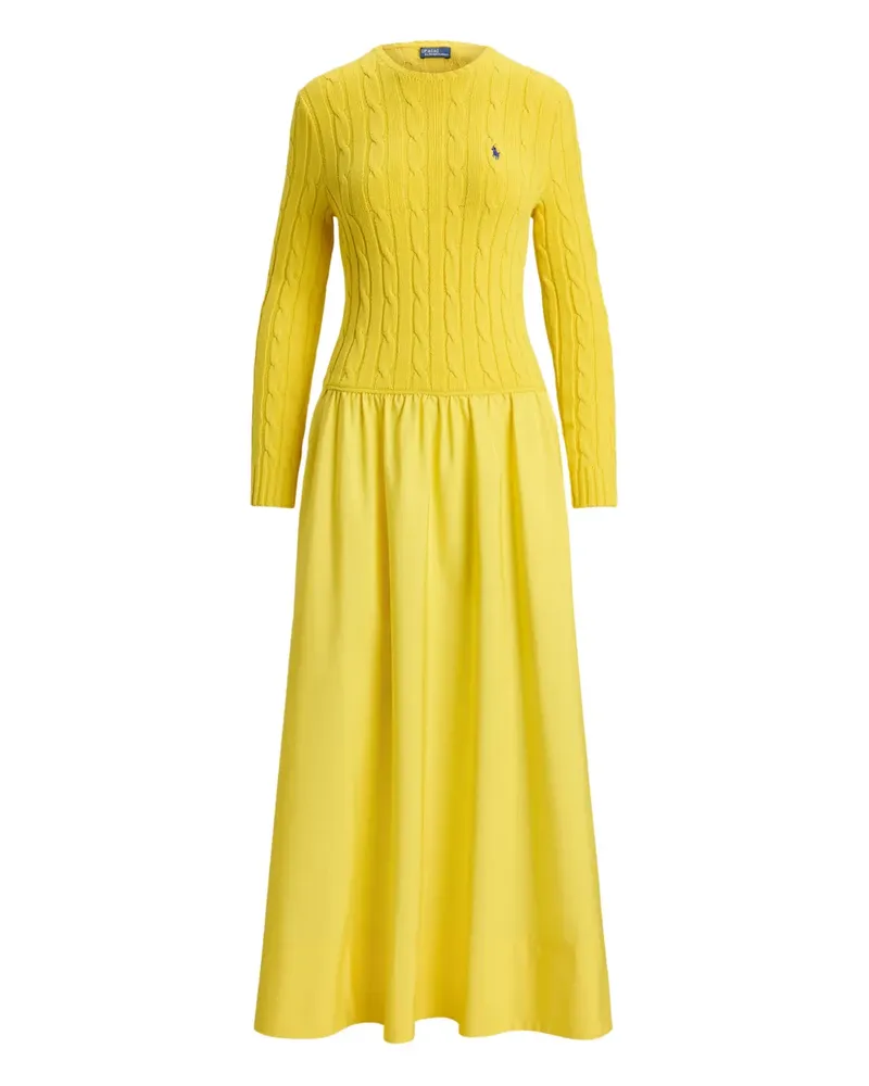 Ralph Lauren Kleid mit Zopfmuster - Gelb Gelb