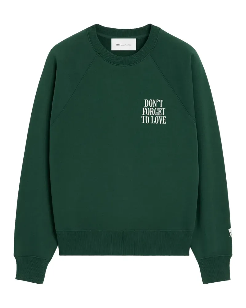 AMI Paris Don't Forget To Love Sweatshirt aus Baumwolle - Grün Grün