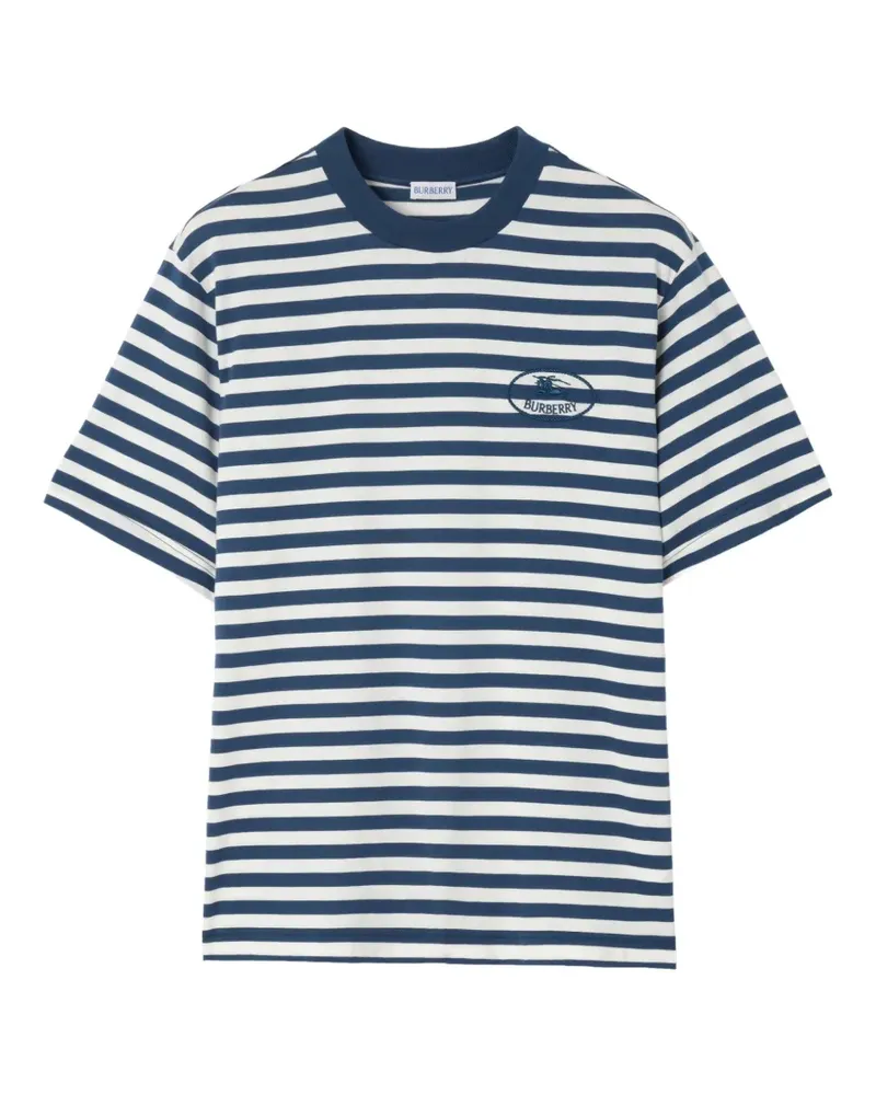 Burberry Gestreiftes T-Shirt - Blau Blau