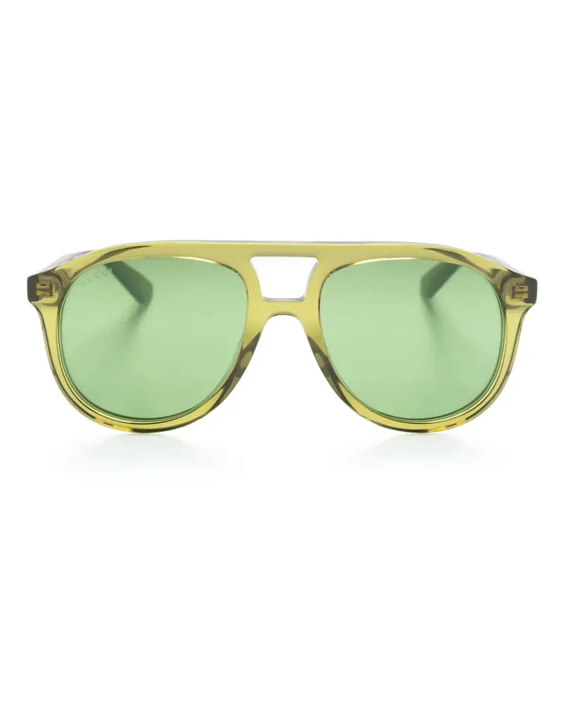 Gucci Sonnenbrille mit rundem Gestell - Grün Grün