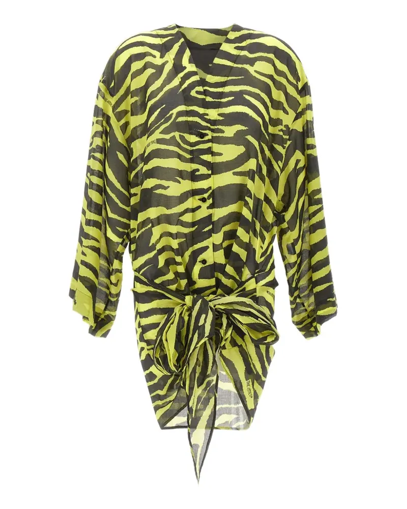 ATTICO zebra-print wrap-style dress - Gelb Gelb