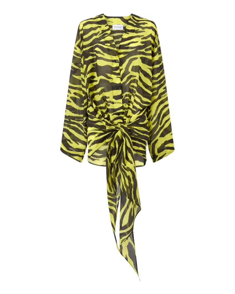 ATTICO Gewickeltes Kleid mit Zebraprint - Gelb Gelb