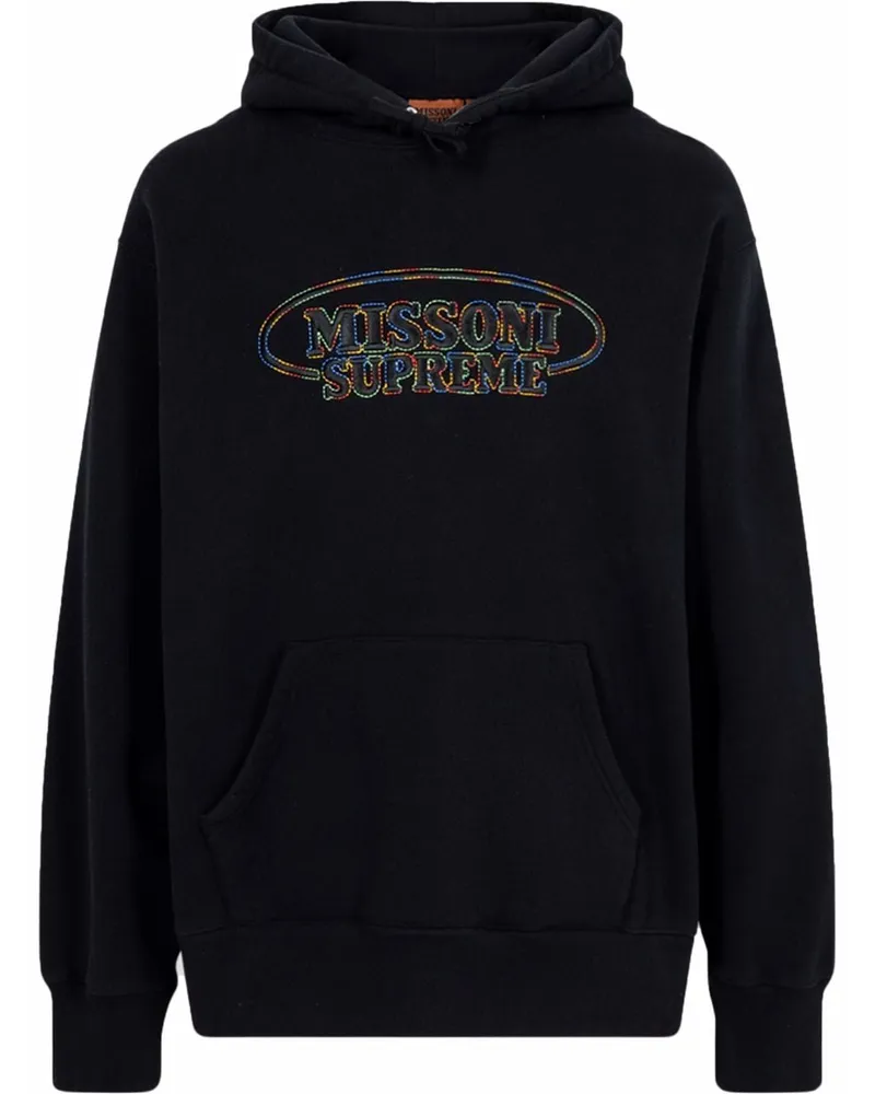 Supreme Being x Missoni FW21 Hoodie mit Logo-Stickerei Schwarz