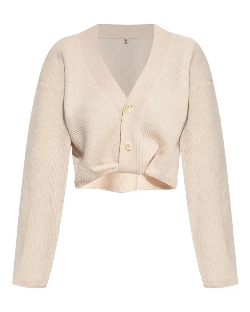 R13 Gerippter Cardigan mit Knöpfen - Nude Nude
