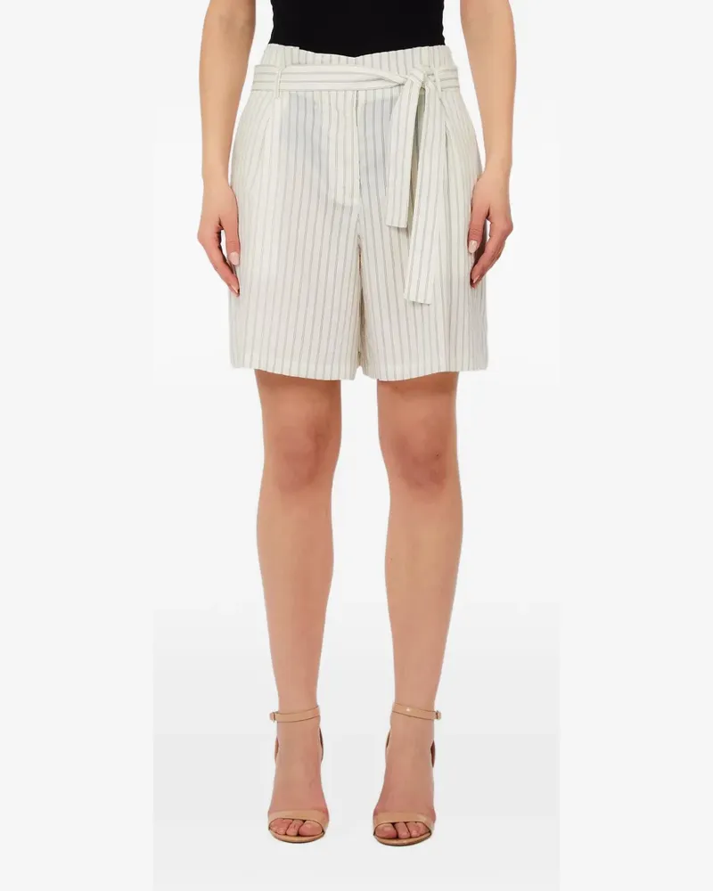 Liu Jo tie belt striped shorts - Nude Nude