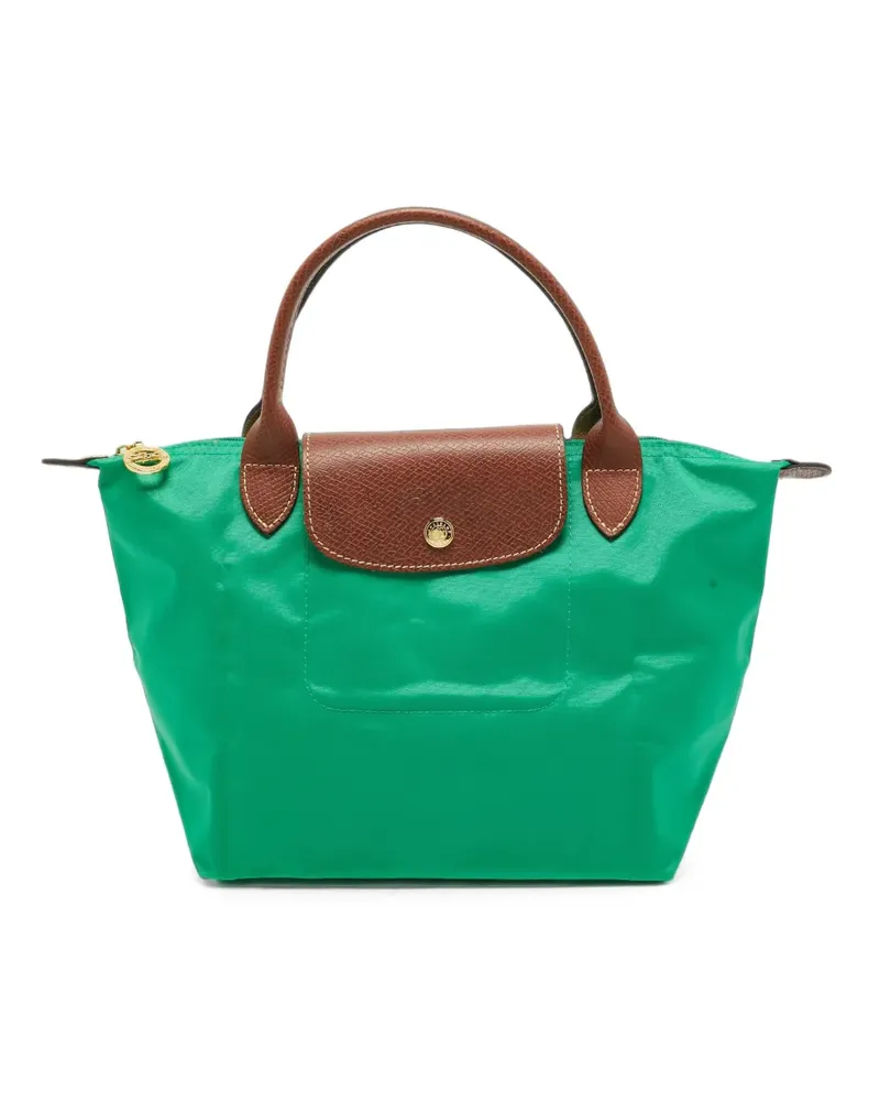 Longchamp Mini Le Pliage Tote Bag mit Lederbesatz - Grün Grün