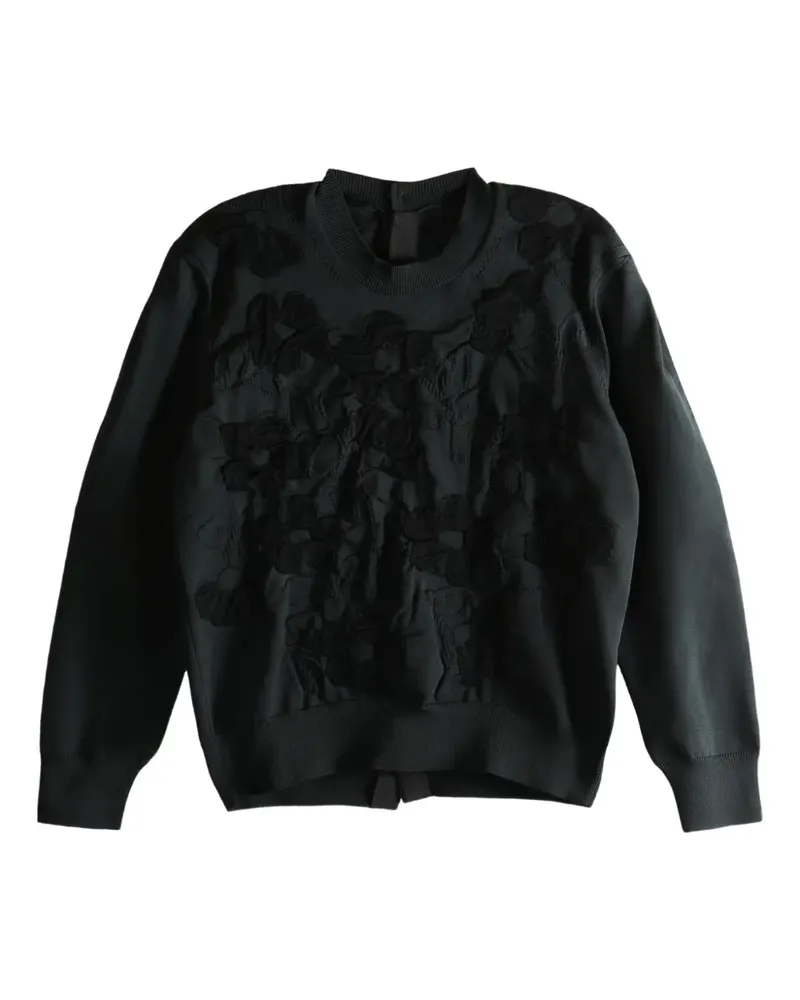 Comme des Garçons Pullover mit Blumenapplikation - Schwarz Schwarz