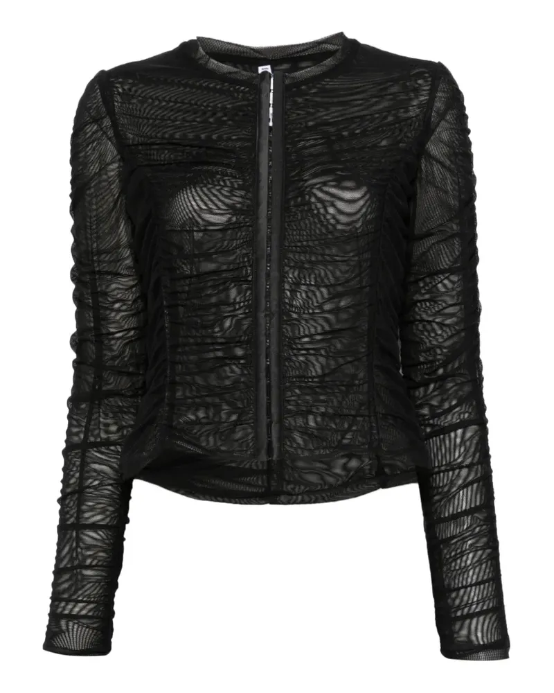 IMPERIAL Geraffte Jacke mit Haken und Ösen - Schwarz Schwarz