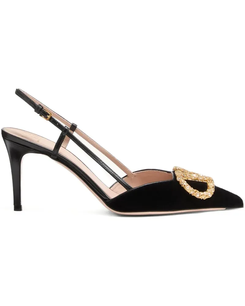 Valentino Garavani Slingback-Pumps aus Satin - Schwarz Schwarz