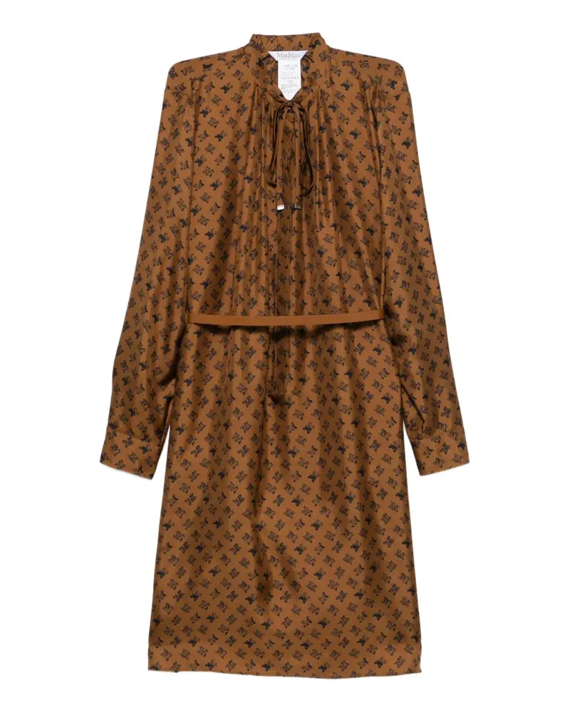 Max Mara Midikleid mit Gürtel - Braun Braun