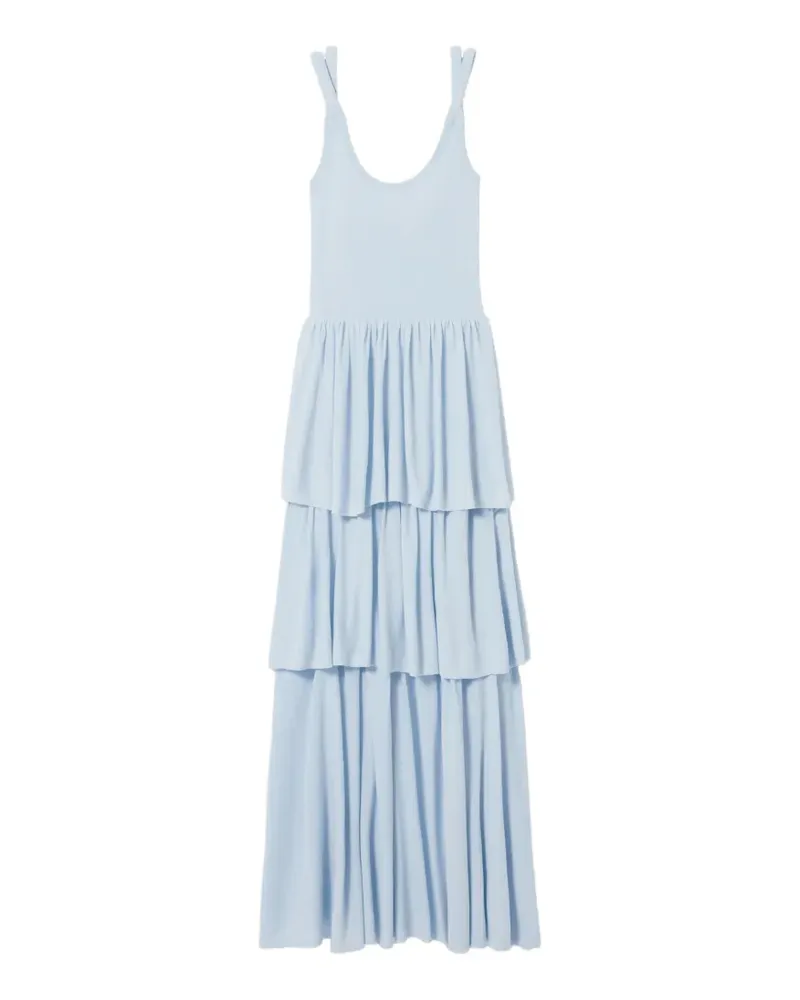 Claudie Pierlot tiered knitted asymmetric dress - Blau Blau