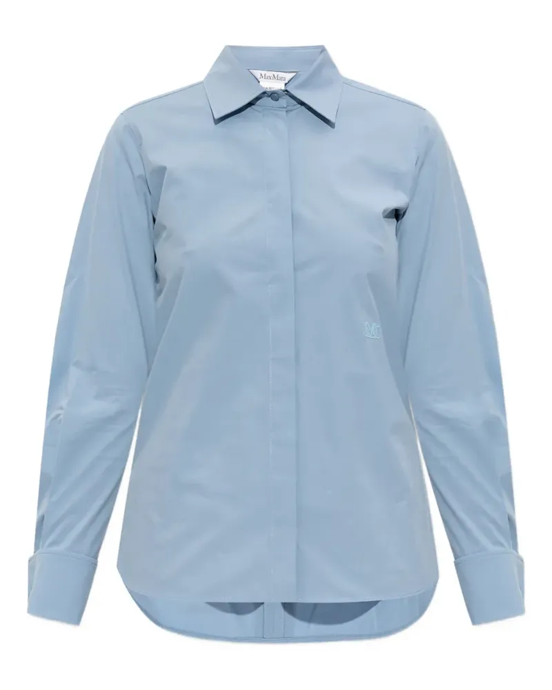 Max Mara Hemd mit Logo-Stickerei - Blau Blau