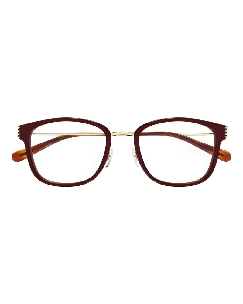 Gucci Brille mit eckigem Gestell - Rot Rot