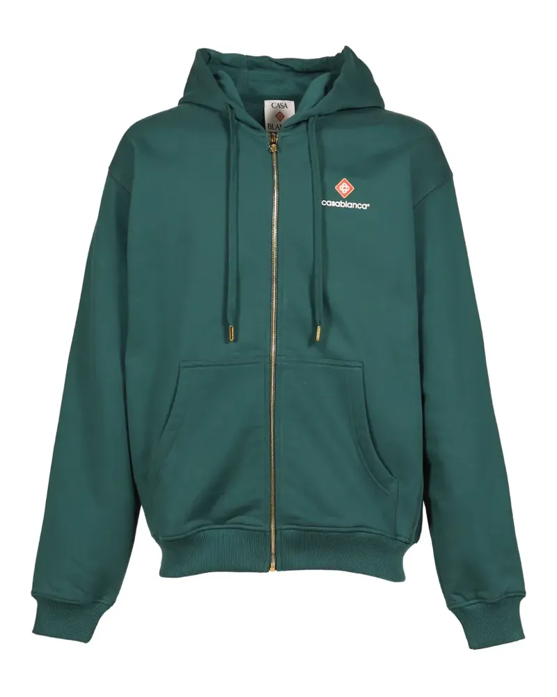 Casablanca Paris green sport-type zip‑up hooded sweatshirt - Grün Grün