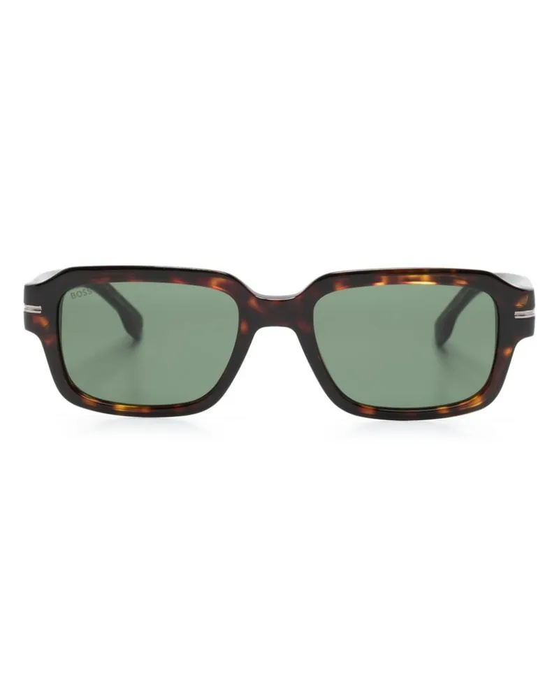 HUGO BOSS 1596/S Sonnenbrille mit eckigem Gestell Braun